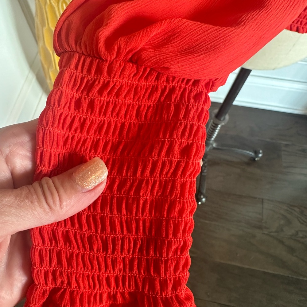 BB Dakota Red-orange off the shoulder top. - Picture 7 of 13